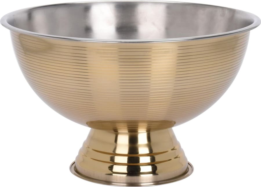 Vínkælir skál á fæti shiny silver/gold