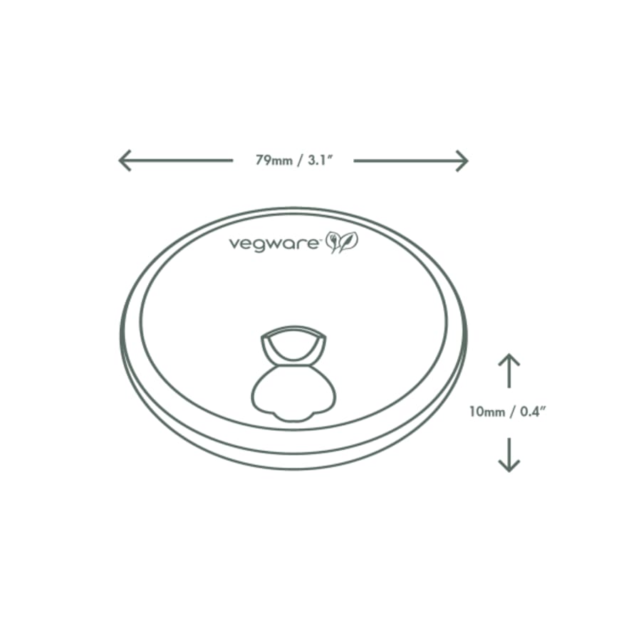 Vegware Kaffilok pappi 79mm 8oz 50 stk