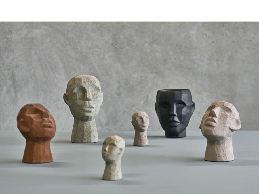 Villa Collection Blómapottur 22,5cm höfuð cement black