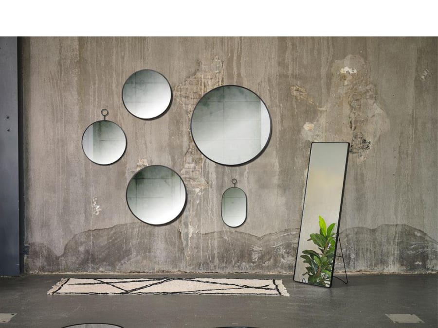 Villa Collection Spegill 80cm kringlóttur iron/black