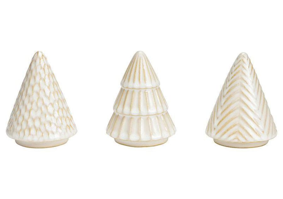 Wurm Jólatré keramik hvítt 10cm 3mism 1stk