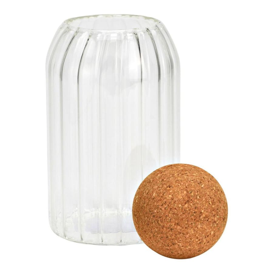 Wurm Karafla riffluð með korktappa 740ml clear