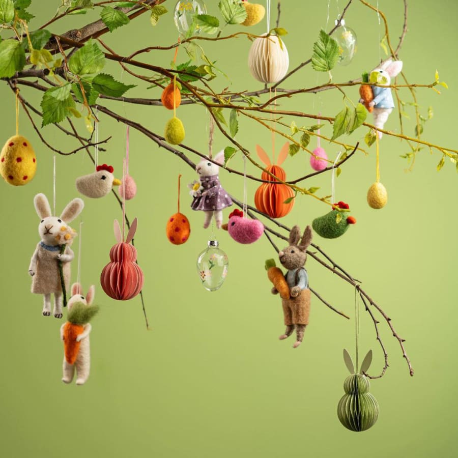 Wurm Páskaegg upphengi 4x6x4cm 6stk í pakka blóm