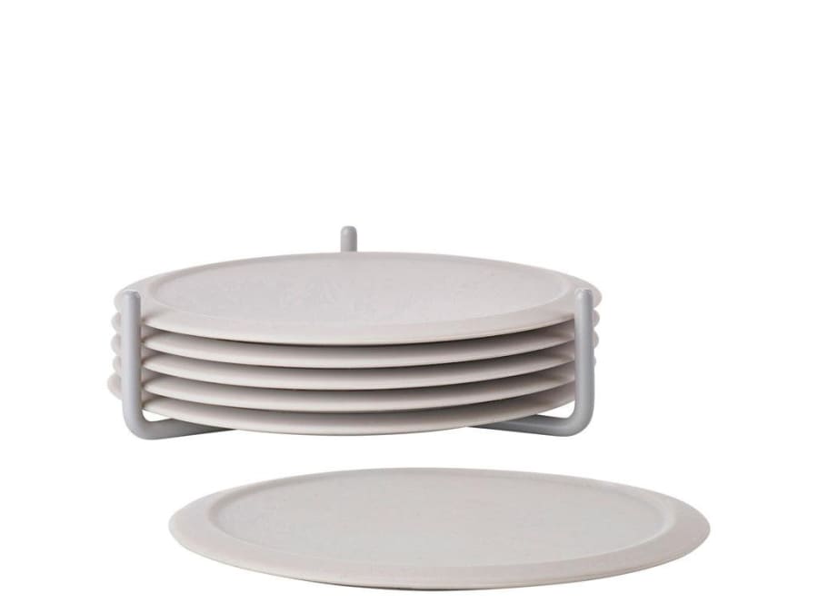 Zone Singles glasamottur 6stk í standi warm grey