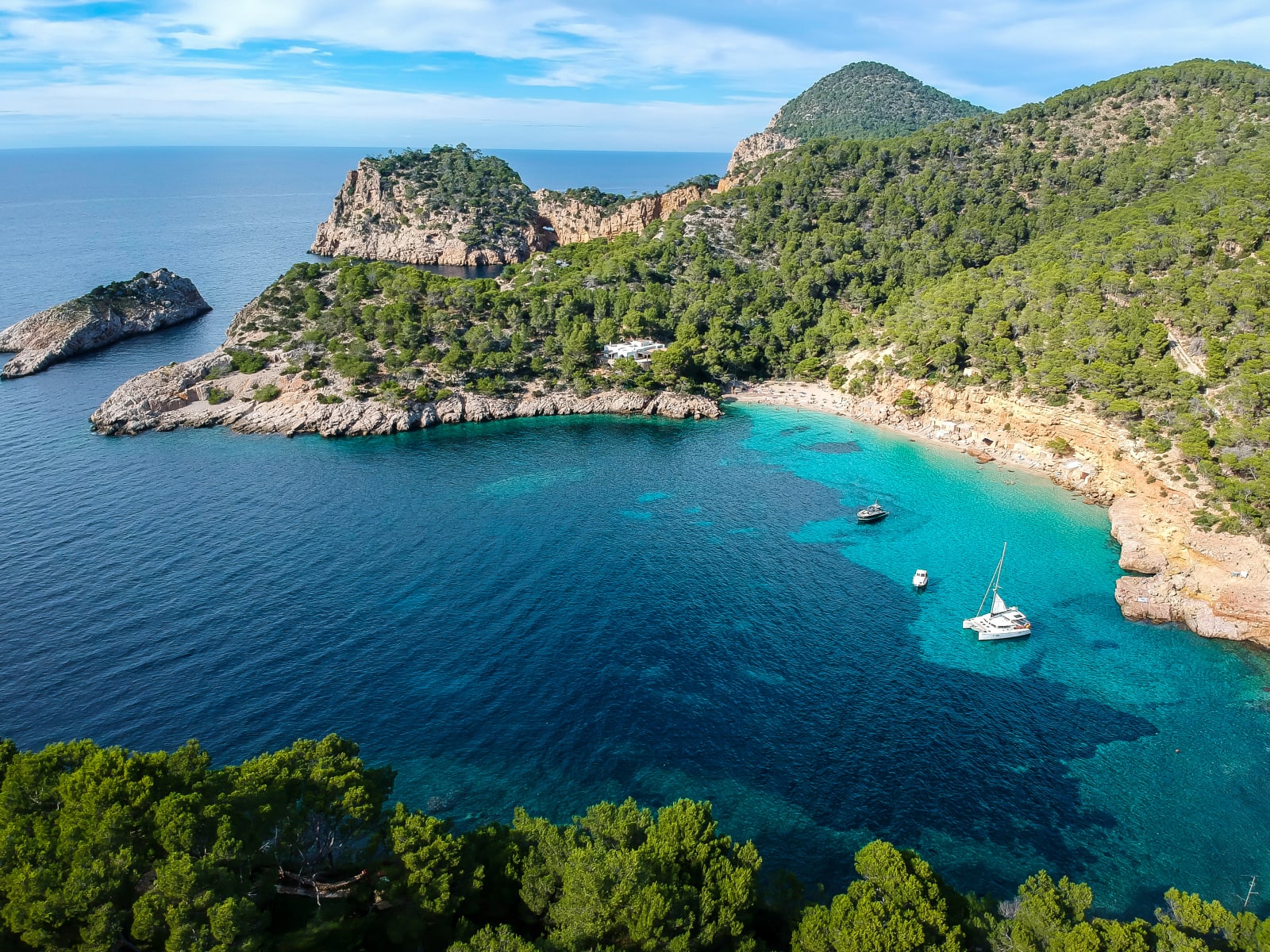 Cala Salada cove from above
