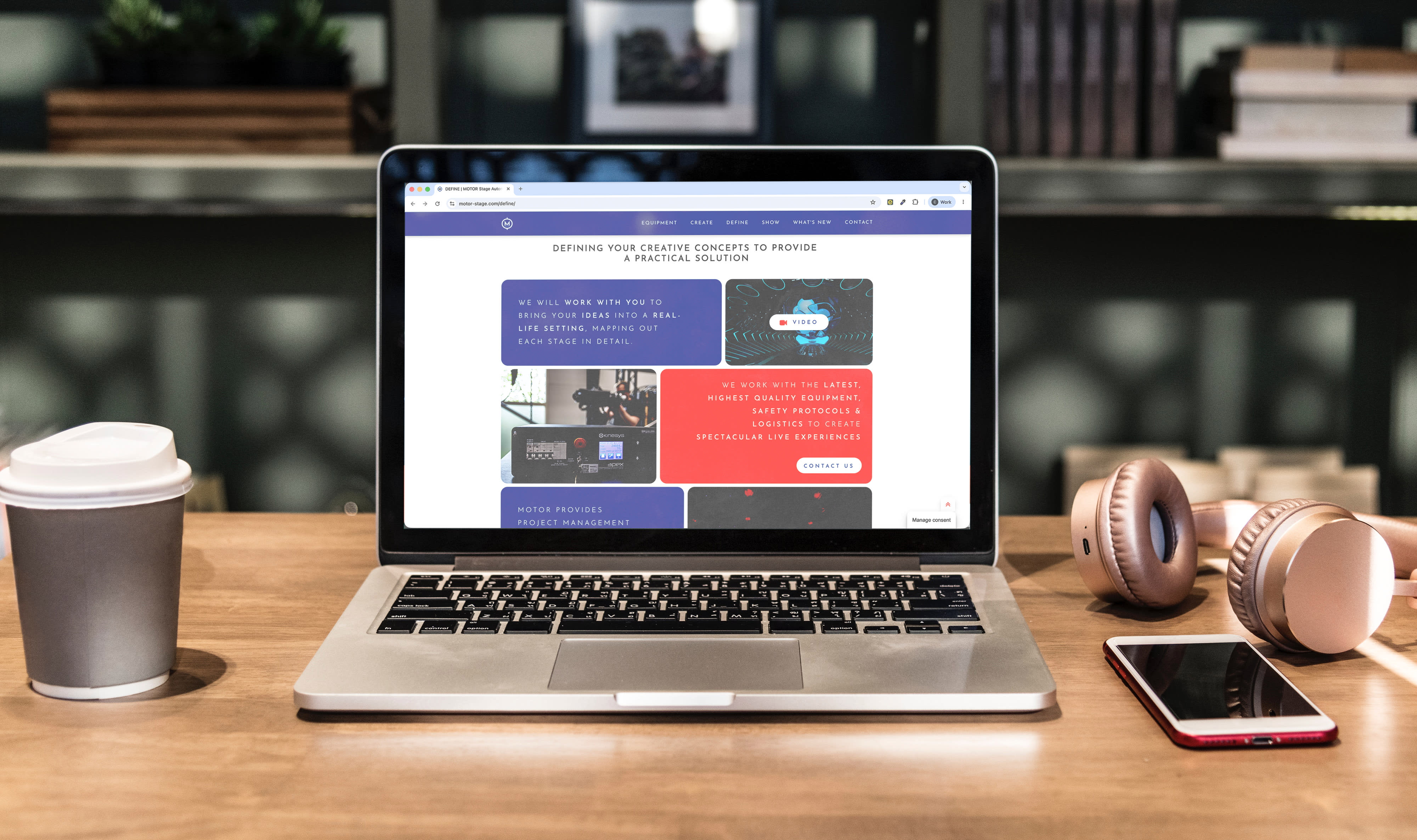 Motor Stage, web mockup