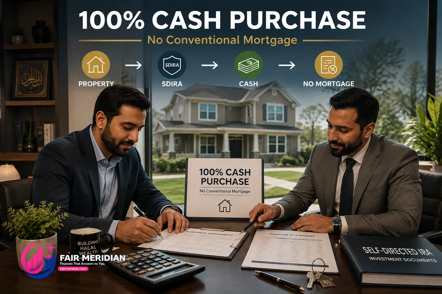 100 percent cash real estate purchase inside a self-directed IRA for halal Muslim investing