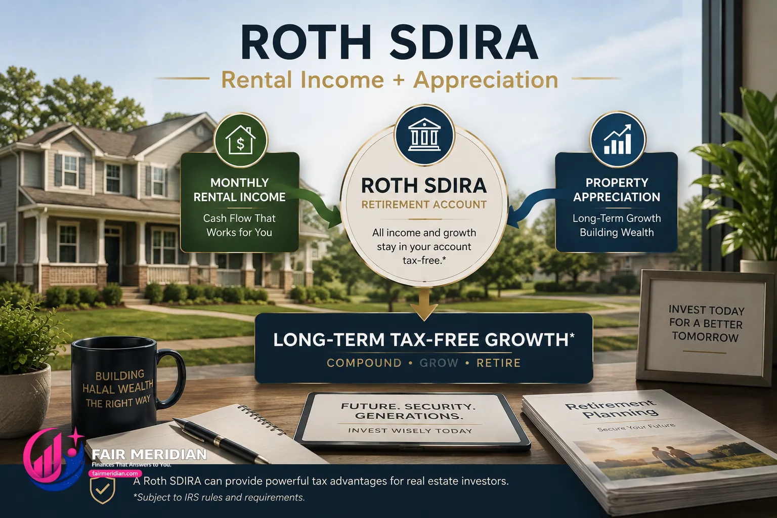 Roth self-directed IRA real estate investment showing rental income and property appreciation