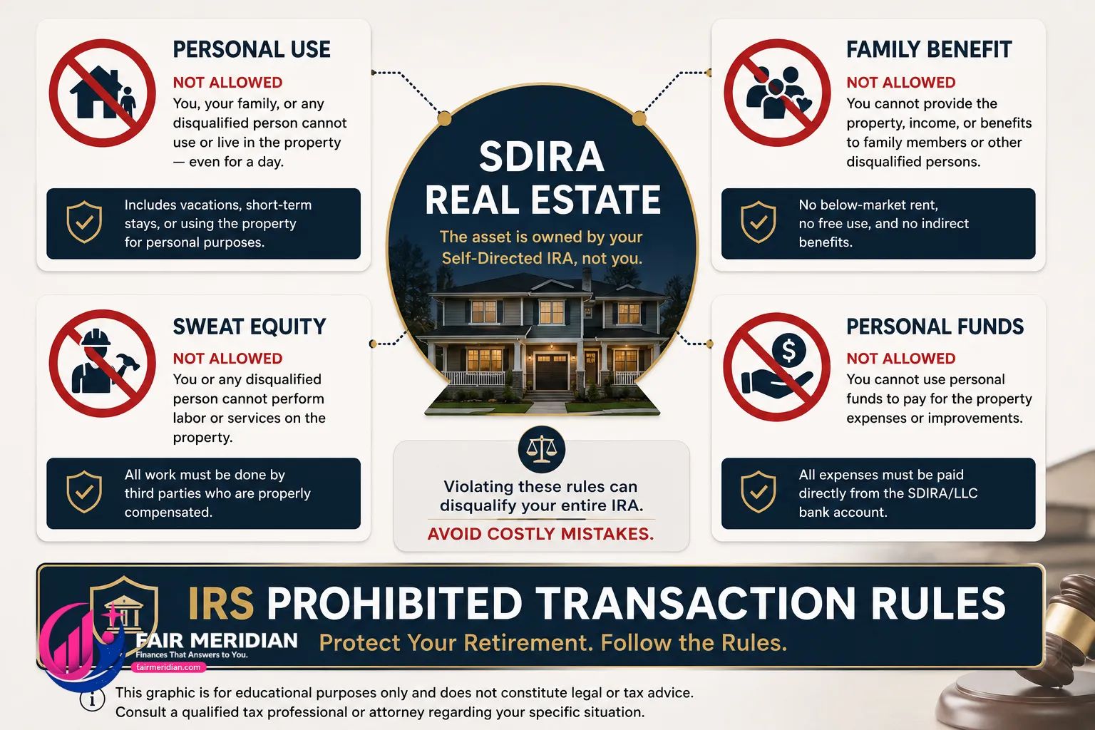 IRS prohibited transaction rules for self-directed IRA real estate investors