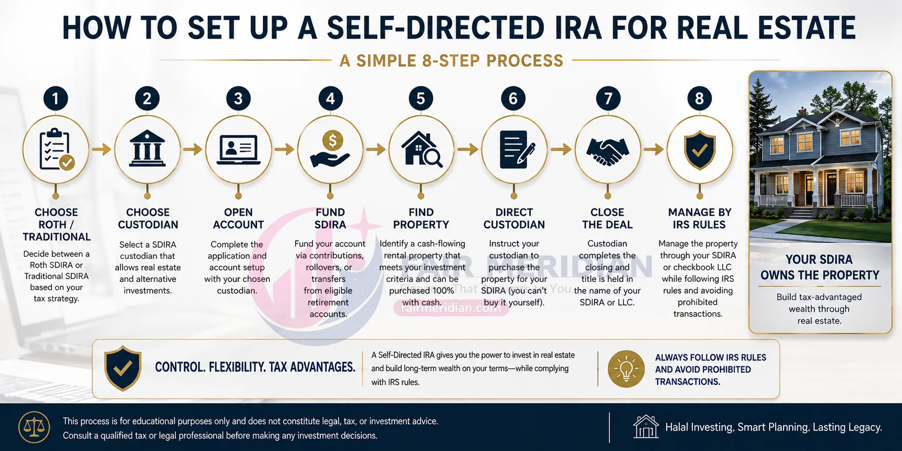 Step-by-step self-directed IRA setup process for halal real estate investing