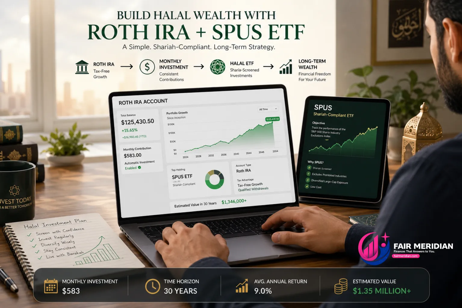 Fidelity Roth IRA with SPUS ETF for halal investing in America