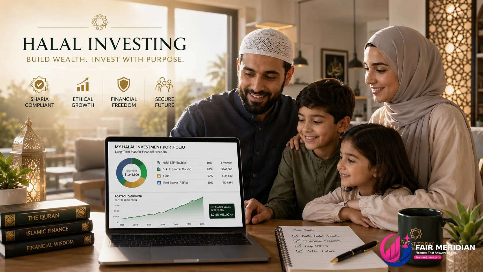 Muslim American investor building long term halal wealth with Sharia compliant investments