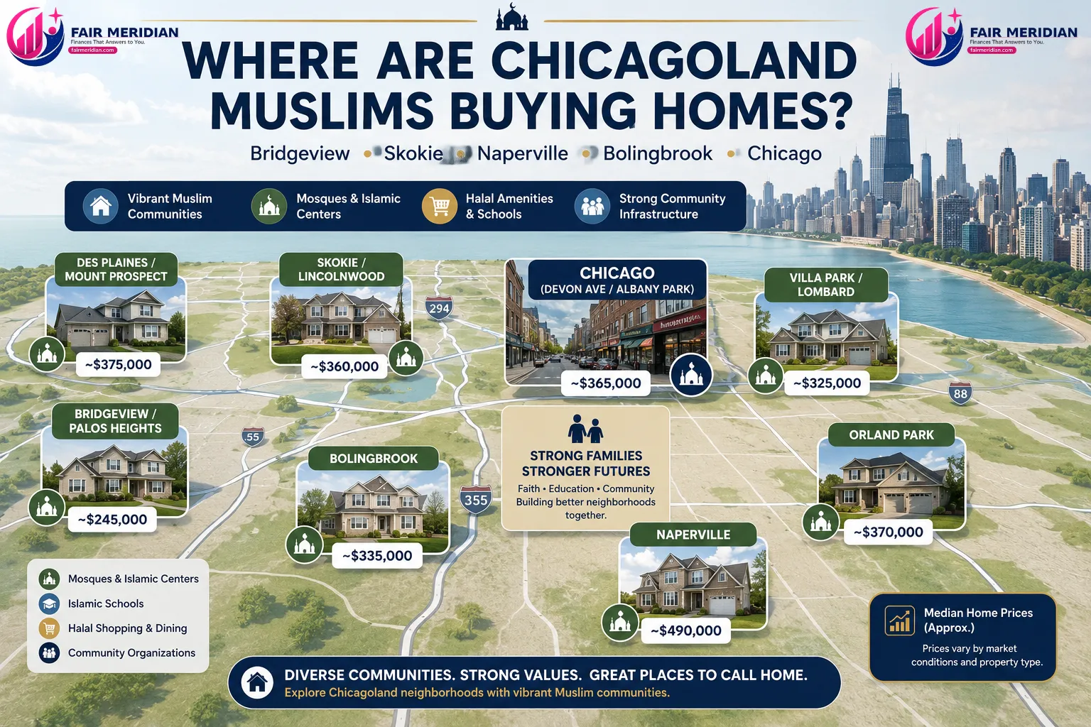 Chicagoland Muslim homebuyers exploring Illinois communities for halal home financing