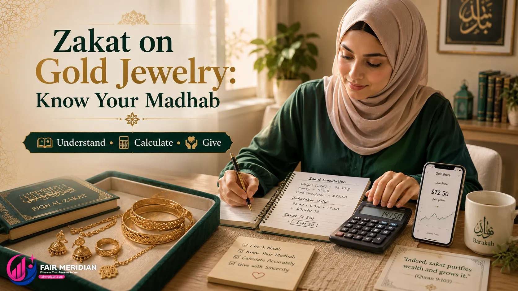Complete zakat on gold jewelry guide comparing Hanafi Maliki and Shafii positions