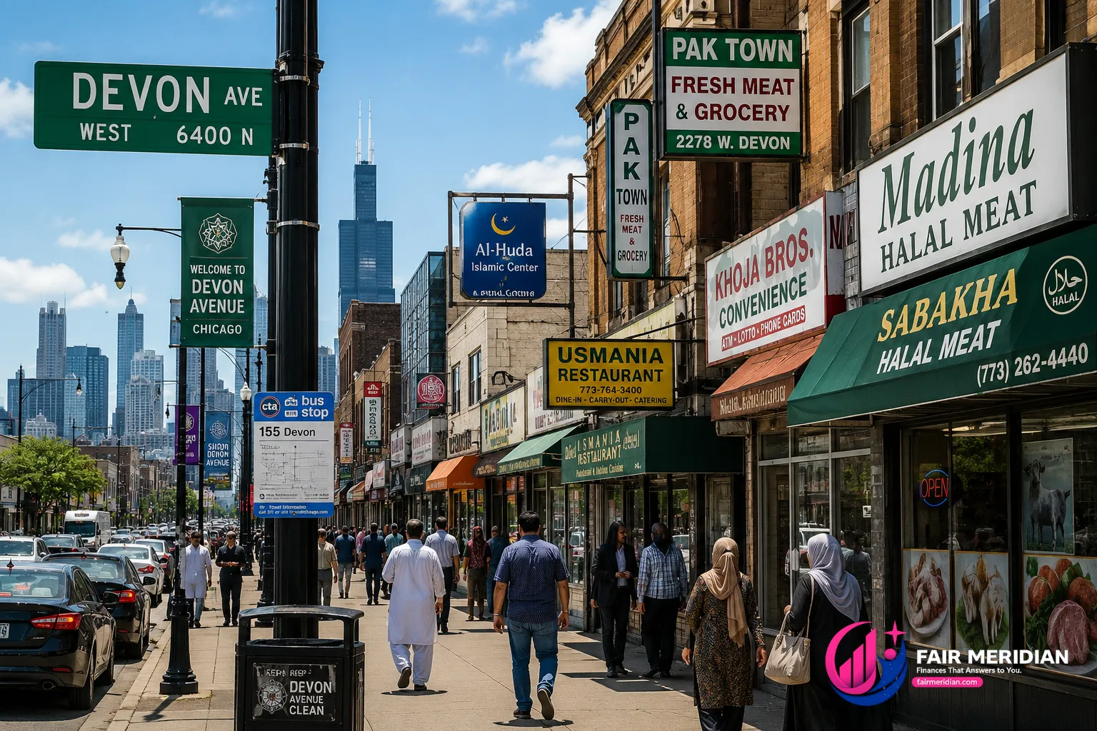 Devon Bank Chicago Islamic finance community on Devon Avenue representing its Muslim banking roots