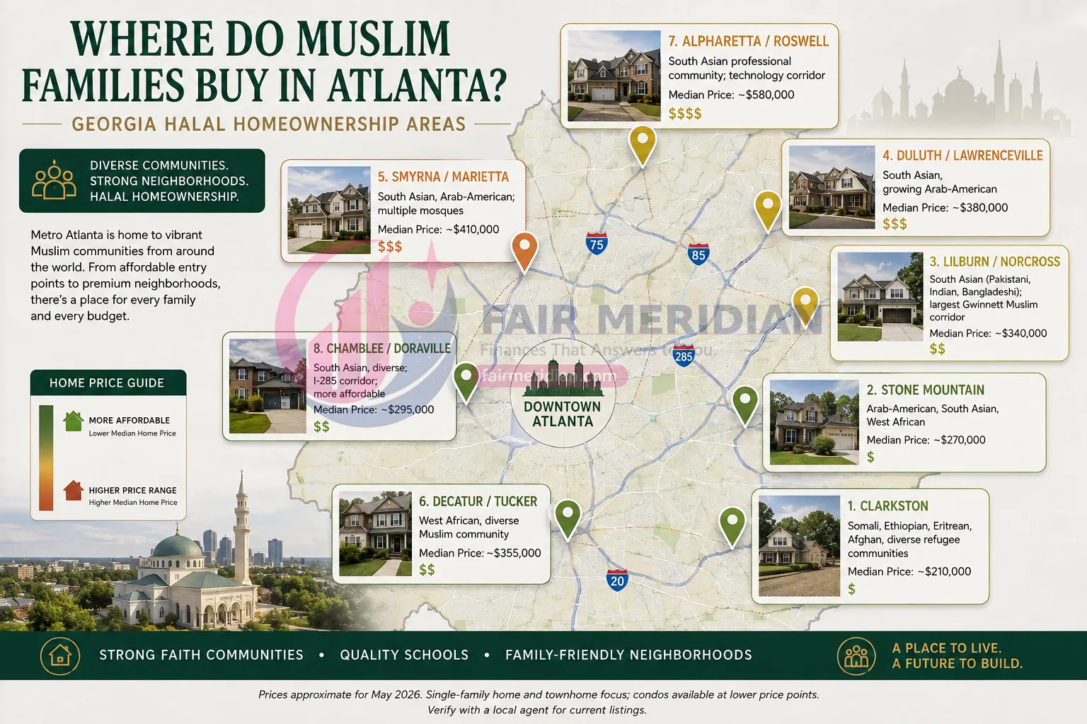 Metro Atlanta Muslim communities and halal home buying areas in Georgia
