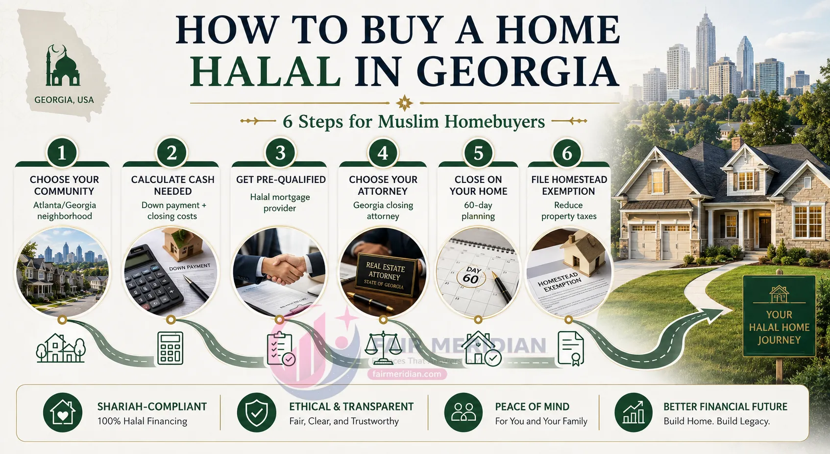 Step-by-step halal home buying process in Georgia and Atlanta for Muslim buyers