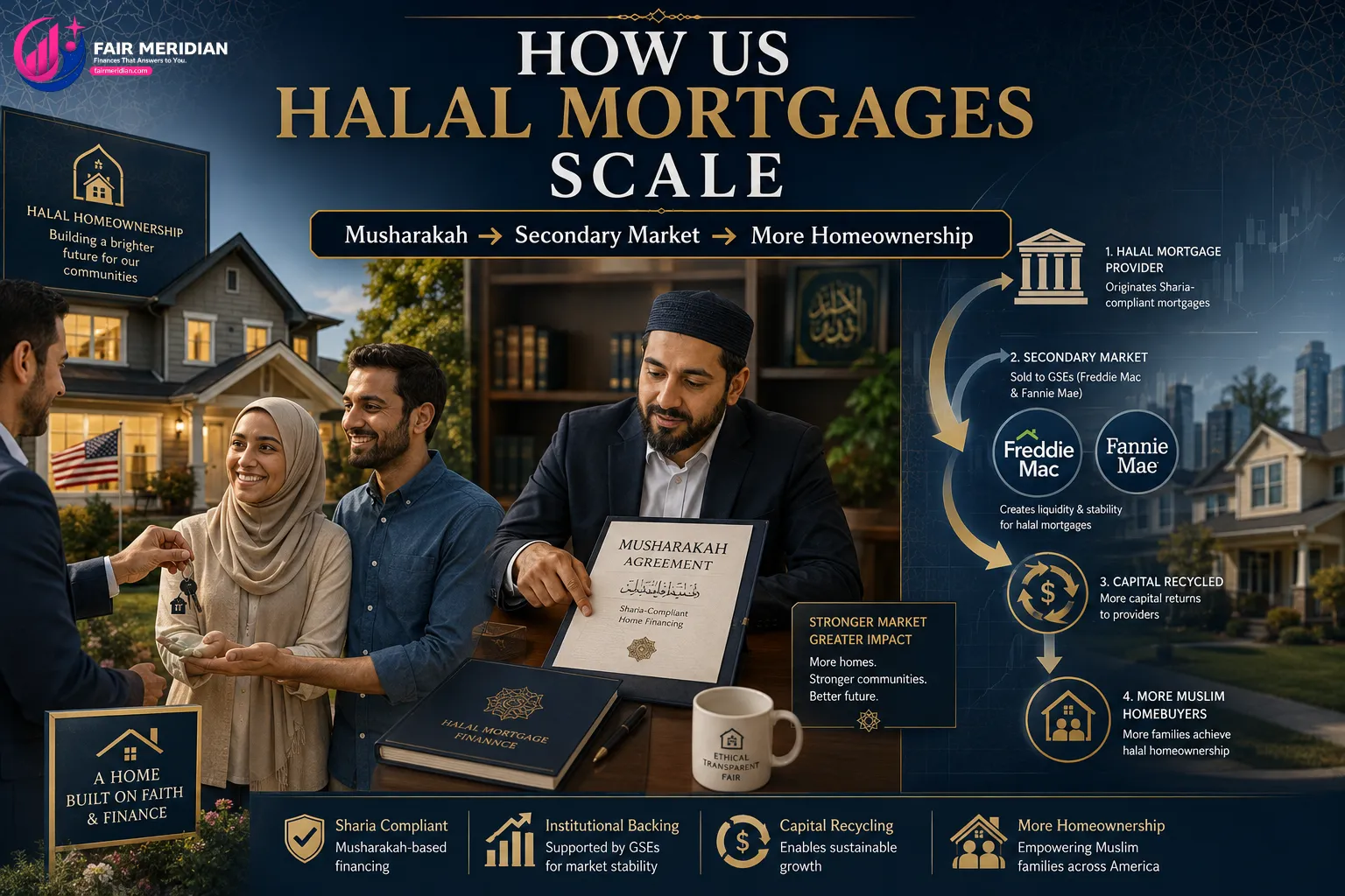 US halal mortgage Musharakah financing using the secondary market to expand Muslim homeownership
