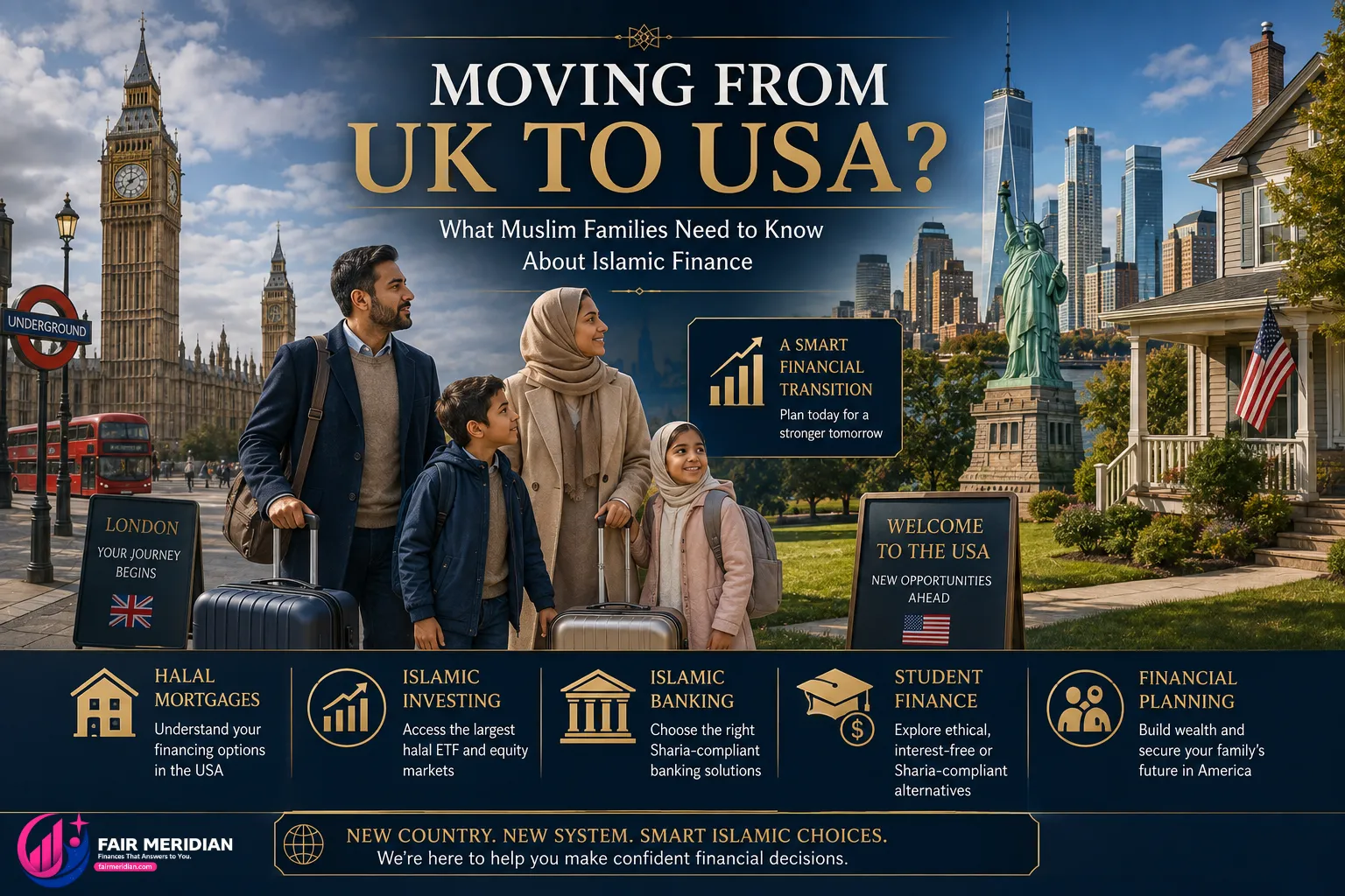 UK Muslims moving to the USA navigating halal mortgages, Islamic investing and Islamic finance options