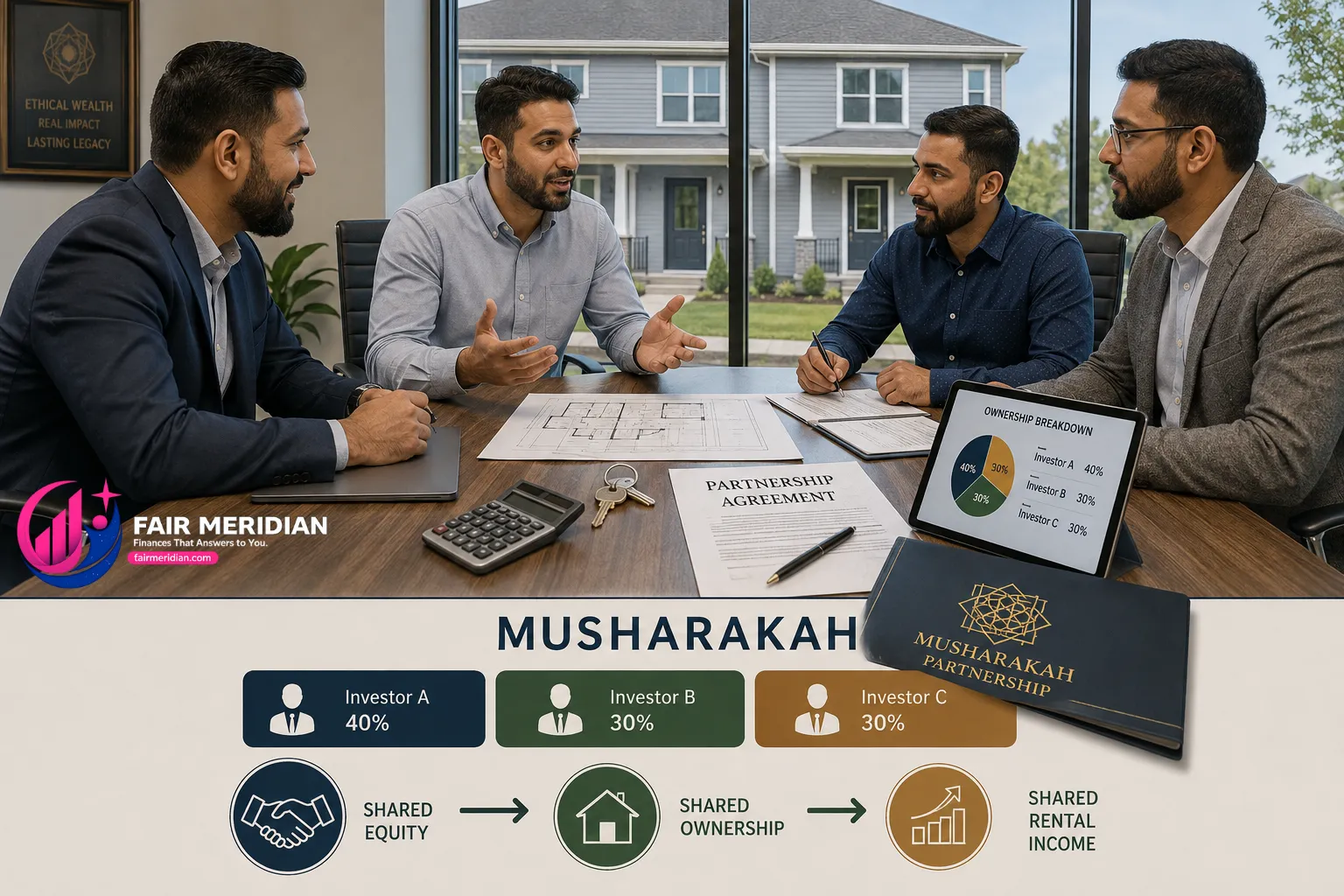Musharakah partnership for halal rental property investing among Muslim investors in America