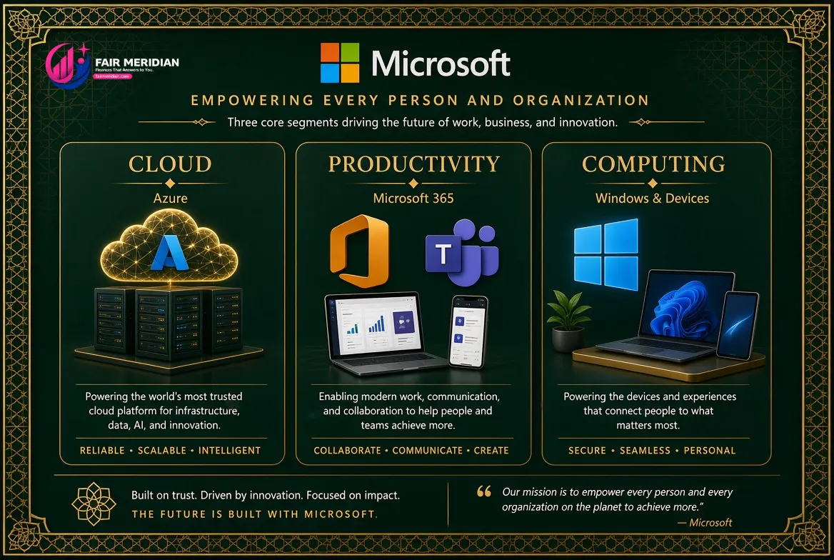 Microsoft 2026 revenue breakdown – Intelligent Cloud, Productivity, and Personal Computing under Sharia analysis