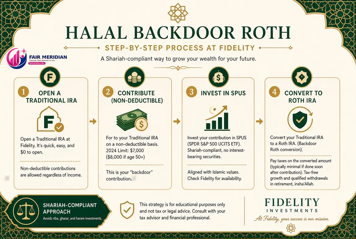 Step-by-step guide to executing the Halal Backdoor Roth IRA at Fidelity with SPUS