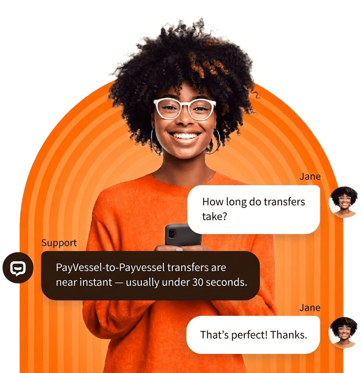 Customer support conversation illustration