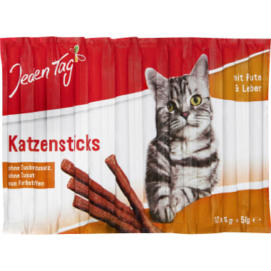 Jeden Tag Katzensticks Pute & Leber 10er-Packung