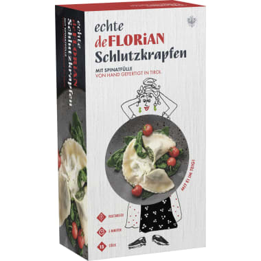 Deflorian Schlutzkrapfen mit Spinatfülle