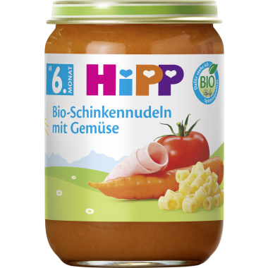 Hipp Bio Schinkennudeln-Tomate-Karotte 6. Monat