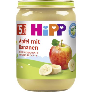 Hipp Äpfel mit Bananen 4. Monat
