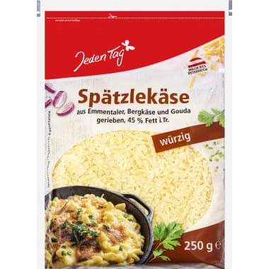 Jeden Tag Spätzlekäse gerieben