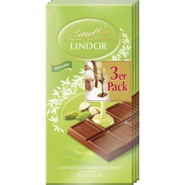Lindt Lindor Tafel Pistazie 3er-Packung