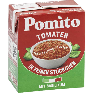 Pomito Tomatenfruchtfleisch feine Stückchen Basilikum