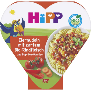 Hipp 12M Bio Eiernudeln/Paprika/Rindfle