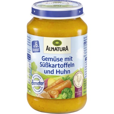 Alnatura Bio Gemüse mit Süßkartoffeln und Huhn 6. Monat