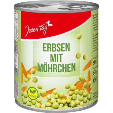 Jeden Tag Erbsen mit Karotten
