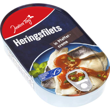 Jeden Tag Heringsfilets in Pfeffercreme