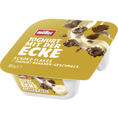 Müller Joghurt mit der Ecke Schoko Flakes Banane