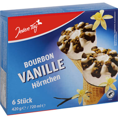 Jeden Tag Waffelhörnchen Vanille 6er-Packung