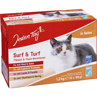 Jeden Tag Katze Multipack Surf & Turf 12er