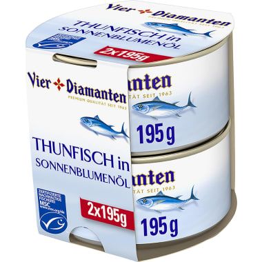 Vier Diamanten Thunfisch Sonnenblumenöl 2er- Packung