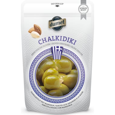 Dumet Oliven mit Mandeln gefüllt