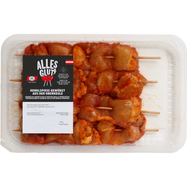 Alles Glut Hendlspiess gewürzt
