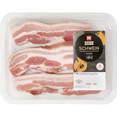 M-BBQ Schweinebauch geschnitten