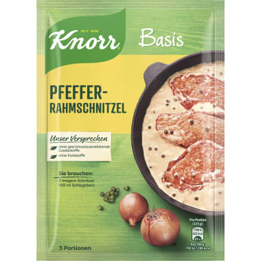 Knorr Basis Pfefferrahm Schnitzel