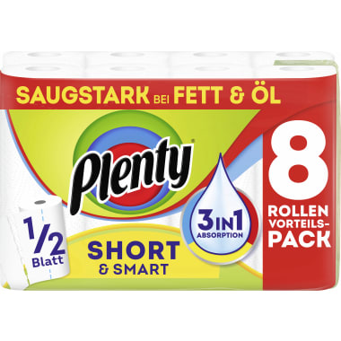 Plenty Short & Smart Küchenrolle 8er-Packung