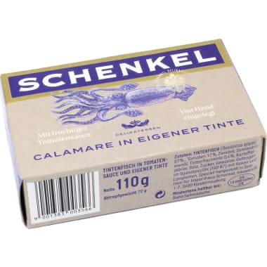 Schenkel Calamare in Tomatensauce und eigener Tinte