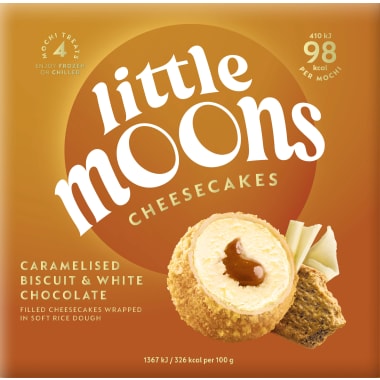 Little Moons Mochi Cheesecake Caramel Biscuit White