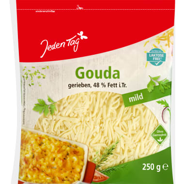 Jeden Tag Gouda gerieben